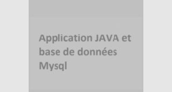 Application Java avec base de données Mysql