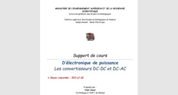 Document de cours électronique de puissance ISET de Nabeul