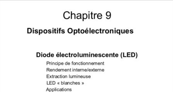 Cours sur les diodes électroluminescentes
