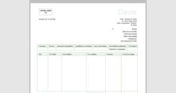 Modèles de devis avancés sur Word