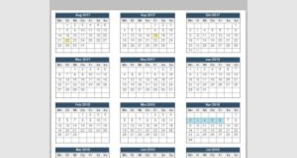 Modèle de calendrier mensuel sur Word