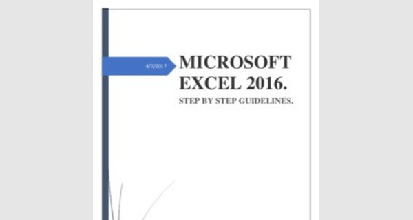 Learn to use EXCEL 2016 step by step
