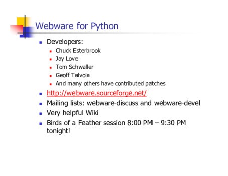 Apprendre à utiliser le Framework webware pour Python - Cours Framework ...