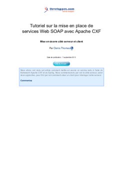 Support de cours sur les services web et le Framework Apache CXF ...