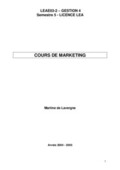 Cours marketing :L’analyse stratégique et le plan de marketing