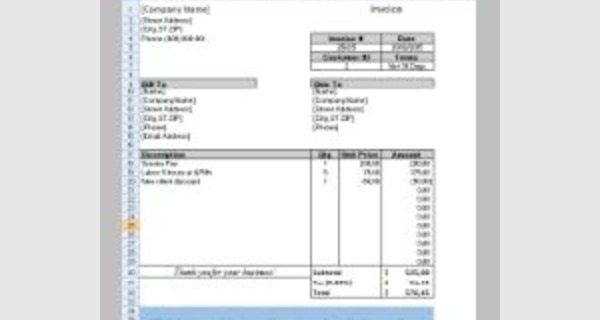 Excel template for small business accounting