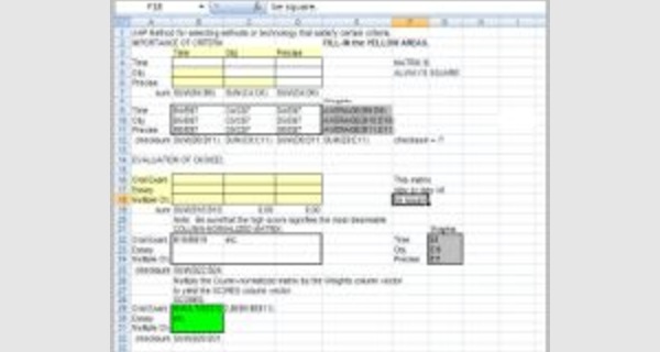 Excel template ahp analytic hierarchy process