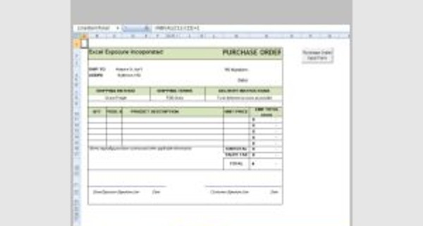 Excel purchase order template auto numbering