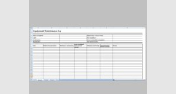 Equipment maintenance log template Excel