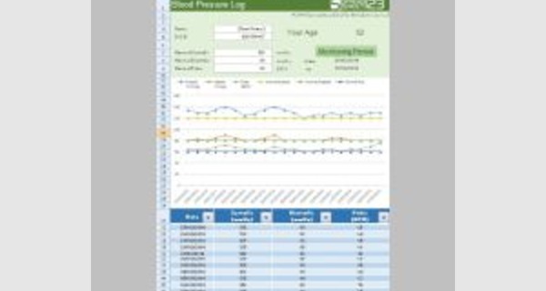 Microsoft Excel templates blood pressure