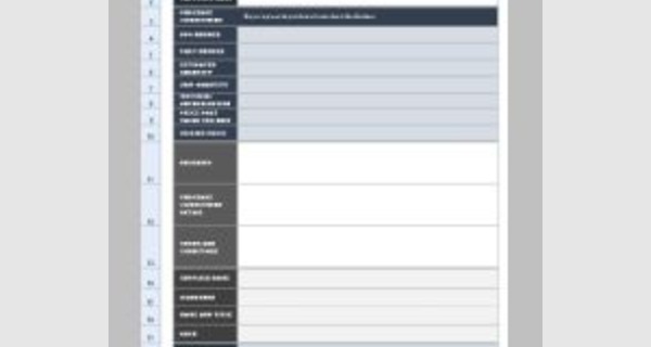 Microsoft Excel template purchase order