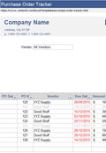 Excel template purchase order tracking