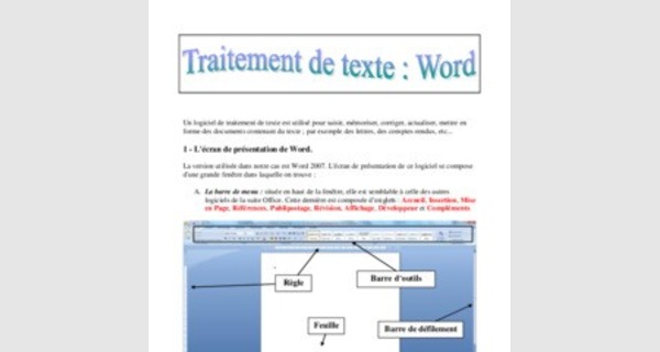 Cours Traitement de texte Word