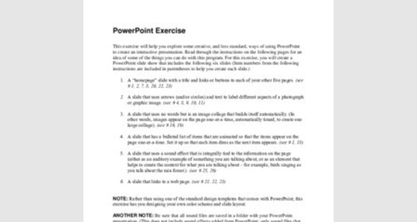 Corrected exercises to learn PowerPoint by practice
