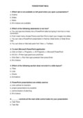 MS PowerPoint practical QCM with answer 