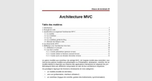 Cours d’introduction au developpement et architecture MVC 6 en PHP