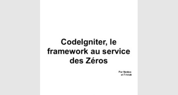Support de cours d’introduction au framework codeigniter de A a Z