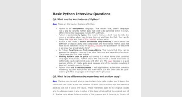 50 basic python Interview Questions with detailed answers 