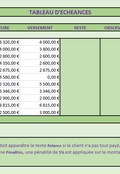 Modèle tableau échéancier de paiement Excel