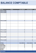 Modèle de balance comptable sur Excel