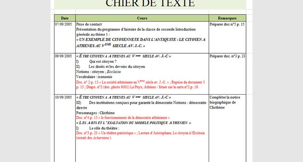 Mod le De Cahier De Texte Sur Excel Mod les Excel