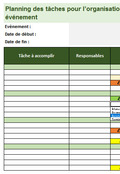 Planning des tâches pour l’organisation d’un événement Excel