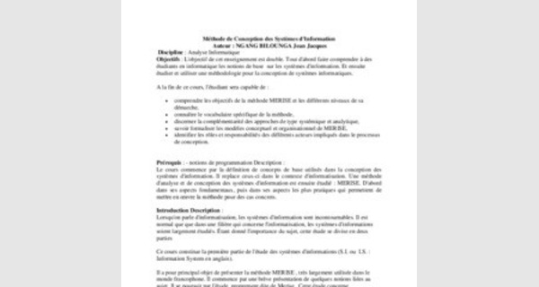 Cours de Merise 