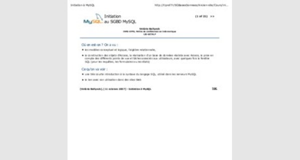 Introduction à MySQL pas à pas