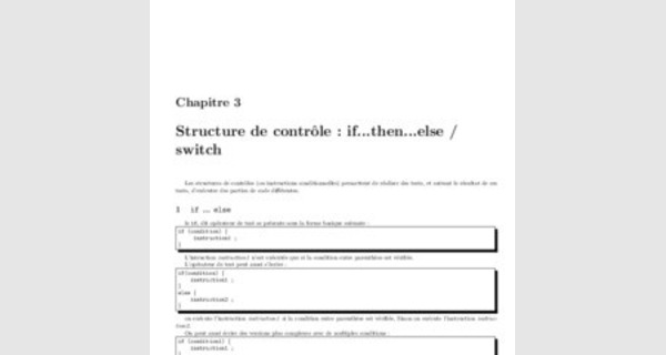 La structure de controle et boucles en java support de cours