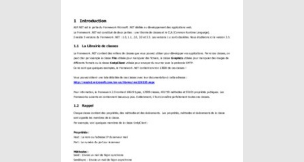 Cours C Sharp avancé : Introduction au framework .NET