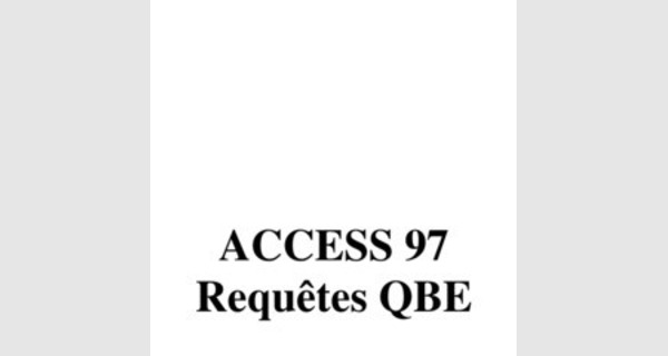 Débuter dans la gestion des bases de données Microsoft Access
