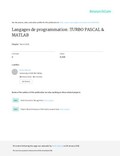 Support de formation général sur les bases de la programmation avec Turbo Pascal 7