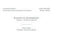 Introduction a l’economie du developpement