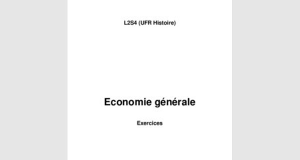 Serie d’exercices et corriges en economie generale