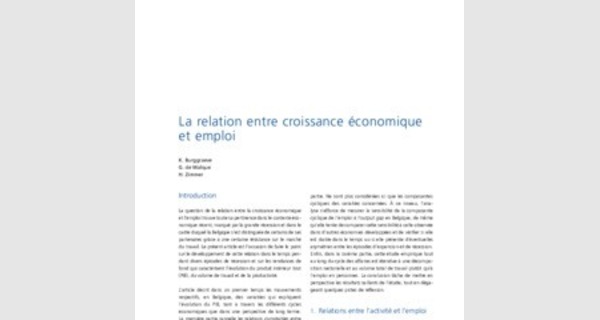 La relation entre croissance economique et emploi