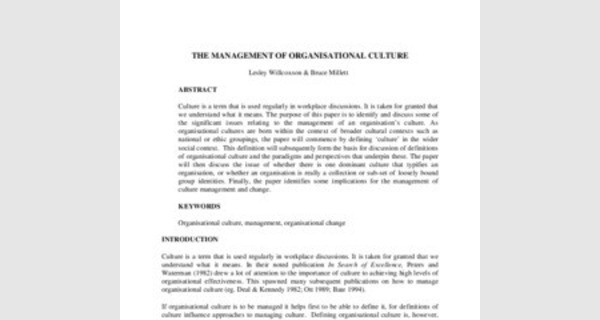 Cours de management de la culture organisationnelle [Eng]