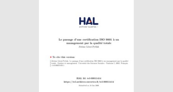 Formation sur le management de la qualite et la certification ISO 9001