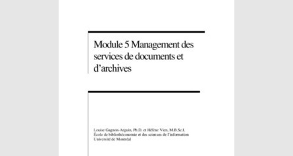 Support de cours de management des services et de documents et d’archives