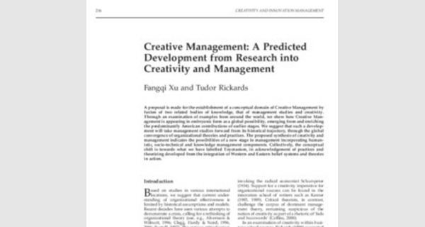 Cours d’introduction au management de la creativite [Eng]