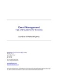 Conseils et concepts pour reussir le management evenementiel support de cours [Eng]