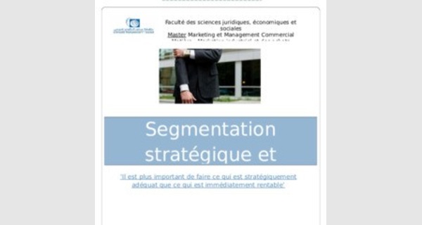 Document de formation sur le segmentation strategique et le marketing B2B