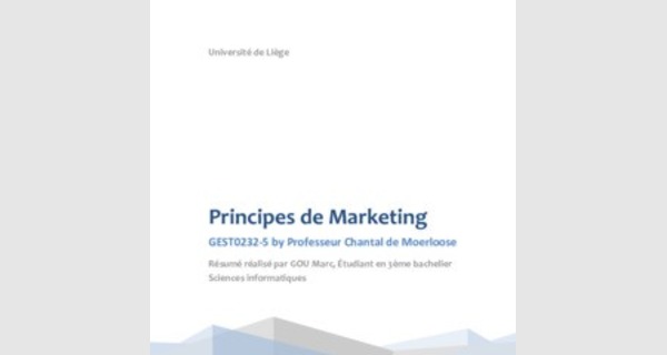 Cours sur les principes de marketing fondamental