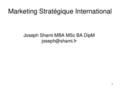 Cours sur le marketing strategique international