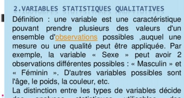 Cours complet sur la statistique qualitative