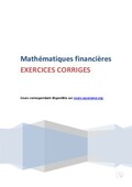 Exercices corrigés sur les maths finance