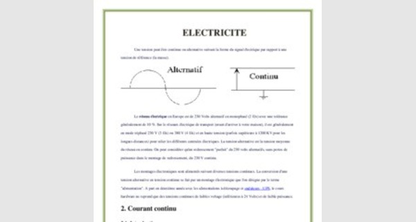 Formation pour apprendre l’electricite CAP