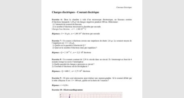 Exercices corriges en electricite lycee