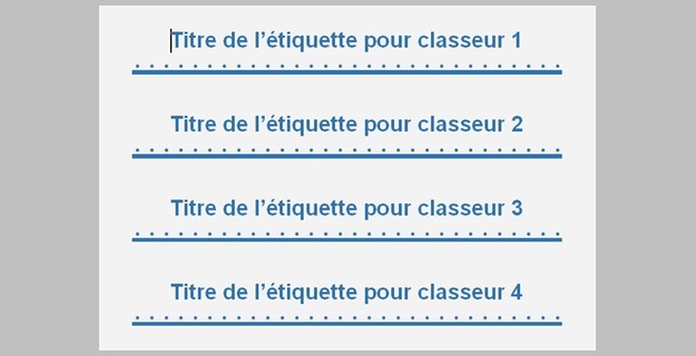 Modèle Word d’étiquette pour classeur