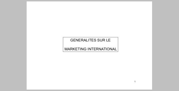 Cours de marketing international