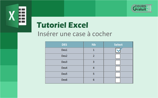 Tutoriel Excel : comment insérer une case à cocher